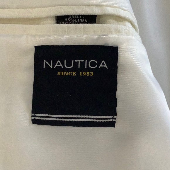 Nautica Boys White linen blazer Size 14 - Picture 3 of 8